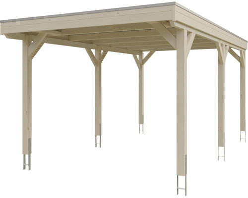 Holz Carport mit Flachdach