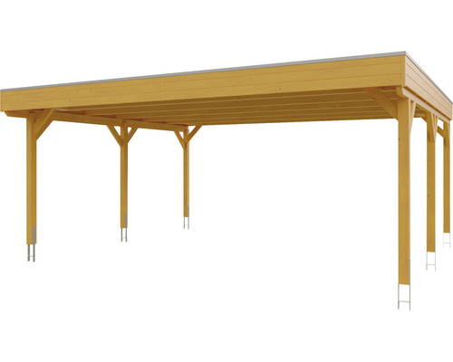 Holzcarport mit sechs Stützen