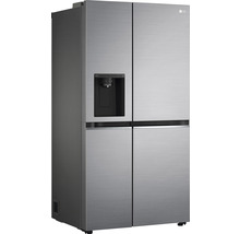 Grauer Side-by-Side Kühlschrank mit Wasserspender