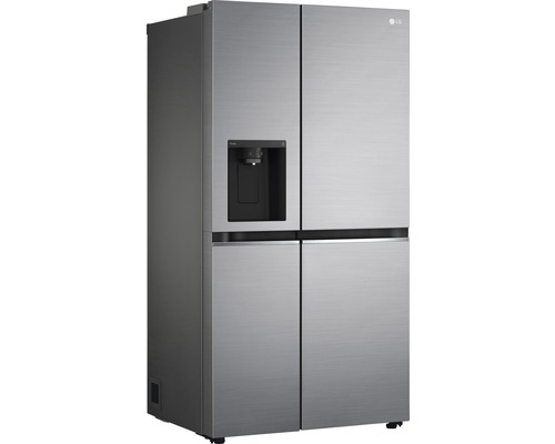 Grauer Side-by-Side Kühlschrank mit Wasserspender