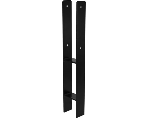H-Pfostenträger PLUS zum Einbetonieren für Pfosten 9 x 9 cm 60 cm schwarz Pfostenhalterung aus Metall mit Befestigungslöchern
