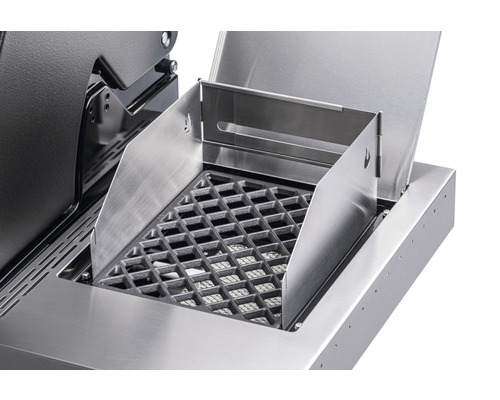 Grill mit Warmhalterost aus Edelstahl