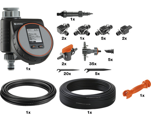 Gardena Micro-Drip-System Start Set Pflanztöpfe M mit Bewässerungssteuerung und Zubehör