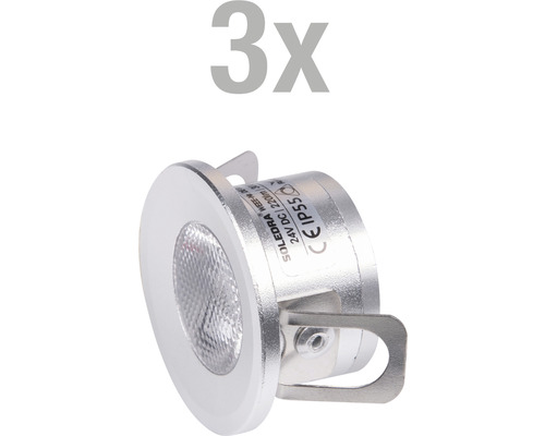 Drei Bodeneinbaustrahler für den Außenbereich