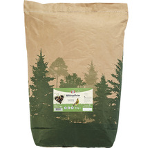 Sack Wildvogelfutter mit Baummotiv und Produktinformationen, 20 Kilogramm