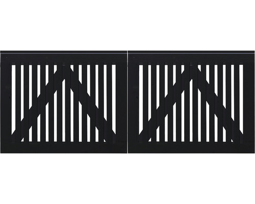 Doppeltor PLUS Sendai 200 x 80 cm RAL 9005 schwarz Doppeltor aus Holz mit geradlinigem Design