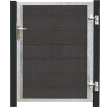 Gartentür mit Metallrahmen und horizontaler Füllung