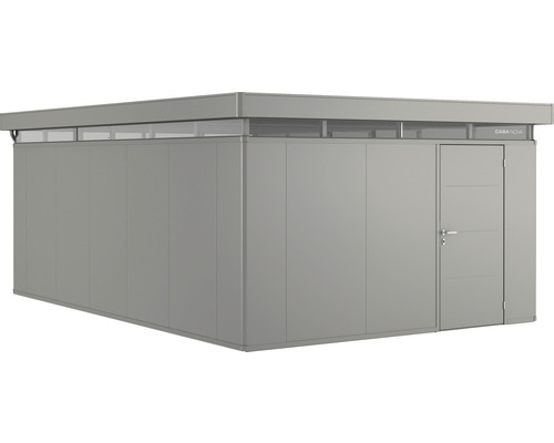 Gerätehaus Biohort CasaNova 4x6 Tür rechts 430 x 630 cm quarzgrau-metallic Modernes Gartenhaus mit Tür und Fensterband
