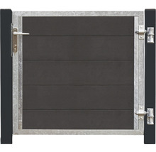 Gartentür mit Metallrahmen und Riegel