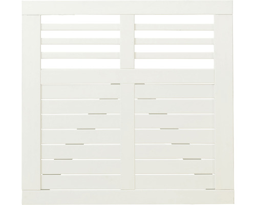 Einzeltor PLUS Decora 100 x 95 cm RAL 9010 weiß Holz Gartenzaun Element mit Lamellen