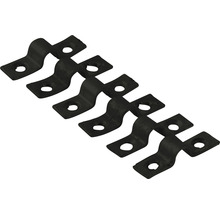 Rohrschellen aus Metall, sechs Stück