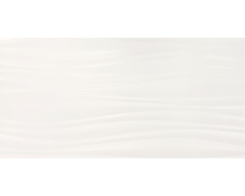 Steingut Dekorfliese Alaska Snow 29,5x59,5 cm weiß glänzend rektifiziert
