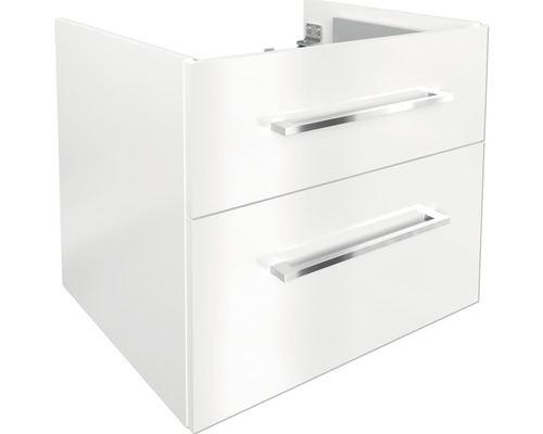 Waschbeckenunterschrank Fackelmann Oxford 50,9x60x48,8 cm ohne Waschbecken weiß Waschtischunterschrank mit zwei Schubladen und Griffen