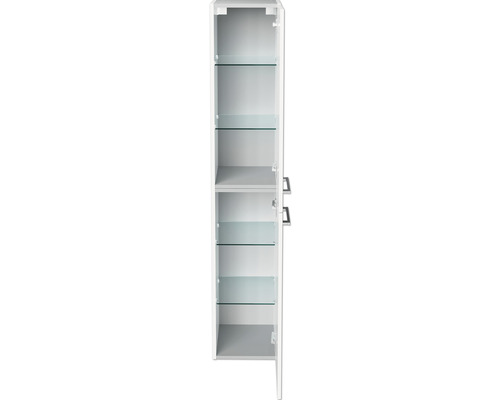 Weißer Bad-Hochschrank mit Glasablagen