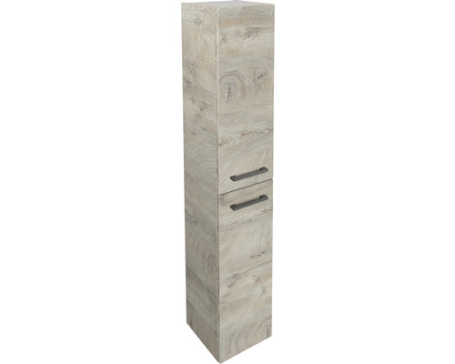 Hochschrank aus Holz mit zwei Schubladen für Badezimmer