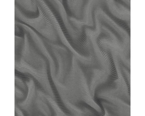 Vliestapete 10195-15 Elle Decoration 2 Streifen Wellen schwarz Grauer, gewellter Gardinenstoff mit linearem Muster