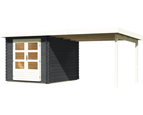 Holzgartenhaus mit Vordach