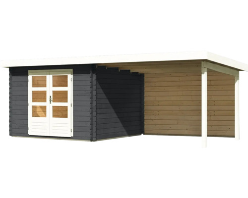 Holzgartenhaus mit Doppeltür und Vordach