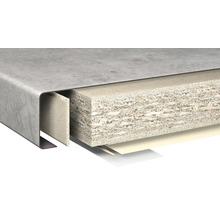 Arbeitsplatte mit Holzstruktur im Querschnitt