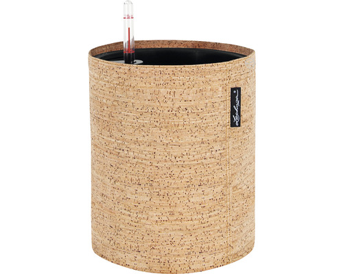 Pflanztasche Lechuza Trendcover Naturfaser Ø 23 cm H 26,5 cm beige Pflanzgefäß aus Kork mit Bewässerungssystem und Füllstandsanzeige