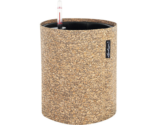 Pflanztasche Lechuza Trendcover Naturfaser Ø 23 cm H 26,5 cm dunkel beige Blumentopf aus Kork mit Wasserstandsanzeige