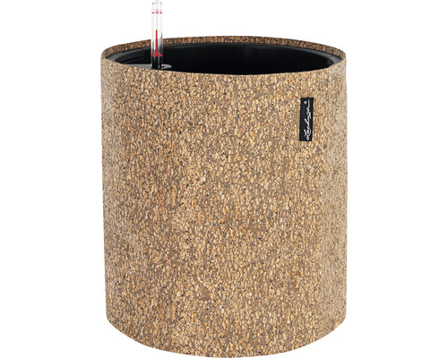 Pflanztasche Lechuza Trendcover Naturfaser Ø 32 cm H 33 cm dunkel beige Runder Pflanzkübel aus Kork mit Wasserstandsanzeiger