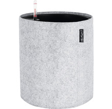 Grauer Pflanzkübel aus Filz mit Bewässerungssystem und Füllstandsanzeiger