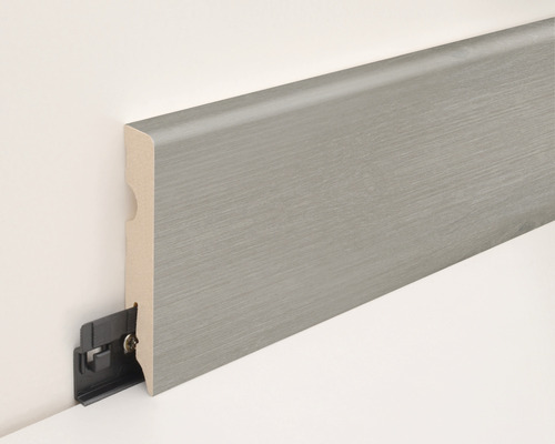 Sockelleiste mit Befestigungsclip zur Wandmontage