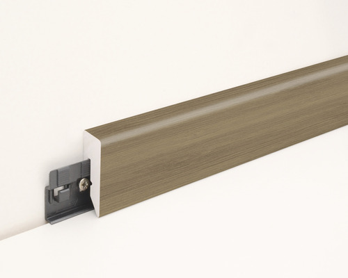 Sockelleiste mit Befestigungsclip zur Wandmontage