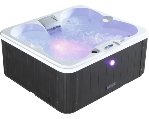 Quadratischer Whirlpool mit Wasserelement und Beleuchtung