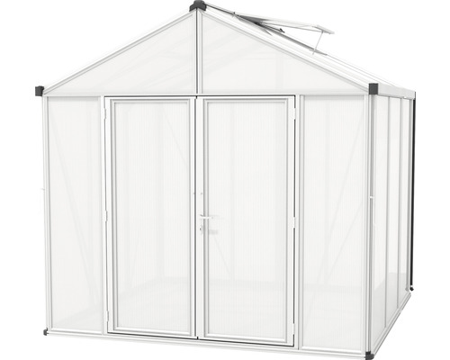 Gewächshaus mit Doppeltür und Dachfenster