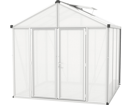 Gewächshaus mit Doppeltür und Dachfenster für den Garten