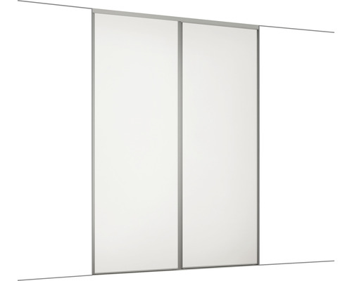 Schiebetür Bausatz Spacepro weiß, 2400x1200 mm inkl. Laufwerk + Laufschienen-Set Schiebetür vor einer Wand