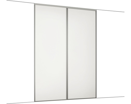 Schiebetür Bausatz Spacepro weiß, 2400x1500 mm inkl. Laufwerk + Laufschienen-Set Schiebetüren vor einer Wand