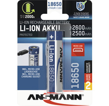 Akkubatterie ANSMANN Li-Ion Akku 18650 3,6 V 2600 mAh mit USB-Type-C Ladebuchse 1 Stk.-thumb-0