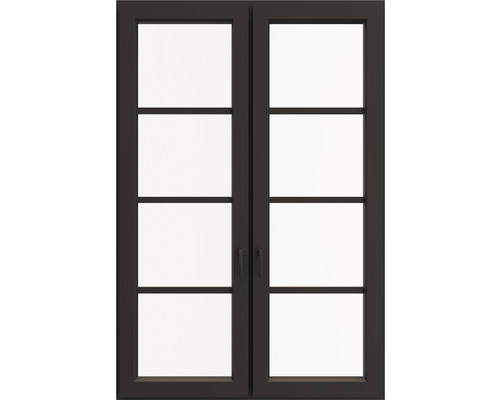 Doppelflügelfenster mit Fensterrahmen und Fenstergriffen