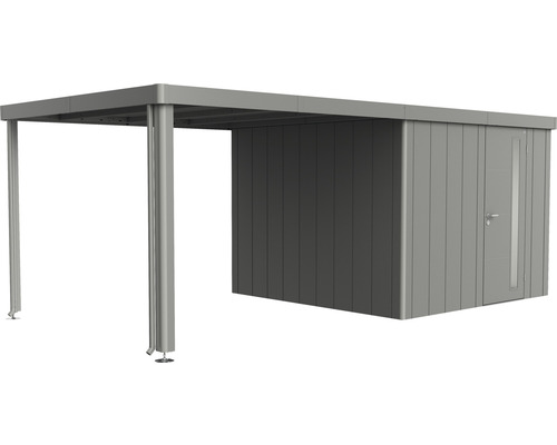 Seitendach Biohort zu Gartenhaus Neo Gr. 3A/3B/3C/3D 300 cm quarzgrau-metallic Überdachter Lagerraum mit Tür und Überdachung
