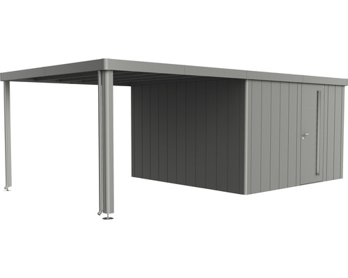 Seitendach Biohort zu Gartenhaus Neo Gr. 4A/4B/4C/4D 300 cm quarzgrau-metallic Carport mit Geräteraum für den Außenbereich