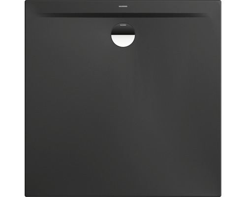 Extraflache Duschwanne Kaldewei Superplan Zero 110x110x3,2 cm grau cool glänzend Quadratische Duschfläche aus Stahl-Emaille mit mittigem Ablauf