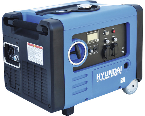 Blauer Hyundai Generator Inverter mit Rädern und Griff