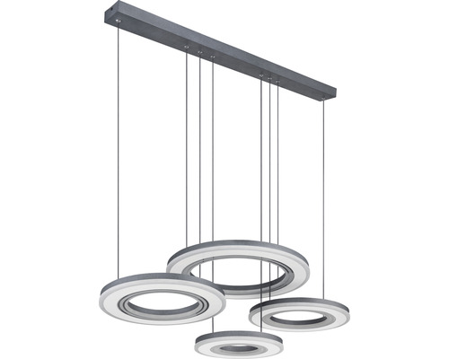 Hängeleuchte mit ringförmigen Lampenschirmen in unterschiedlichen Größen