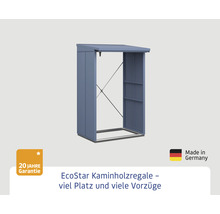 EcoStar Kaminholzregal mit Dach und Regalböden