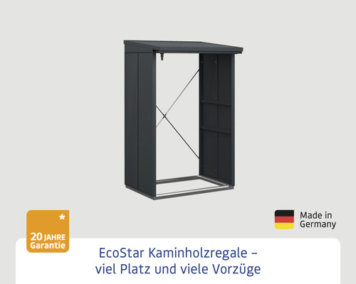 EcoStar Kaminholzregal mit 20 Jahre Garantie und Herkunftszeichen Made in Germany
