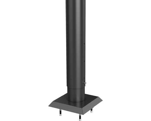 Aluminium-Pfosten Biohort zum Aufschrauben 135 cm Ø 8,5 cm dunkelgrau-metallic Schornsteinaufsatz mit quadratischer Basisplatte