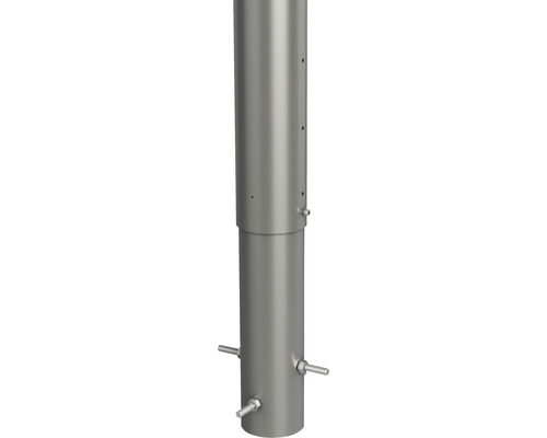 Aluminium-Pfosten Biohort zum Einbetonieren 90 cm Ø 8,5 cm quarzgrau-metallic Metallrohr mit Schrauben
