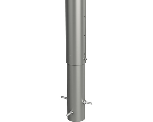 Aluminium-Pfosten Biohort zum Einbetonieren 135 cm Ø 8,5 cm quarzgrau-metallic Verstellbare Fallrohrverlängerung aus Metall