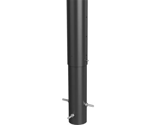 Aluminium-Pfosten Biohort zum Einbetonieren 90 cm Ø 8,5 cm dunkelgrau-metallic Doppelwandiges Rauchrohr mit Schrauben