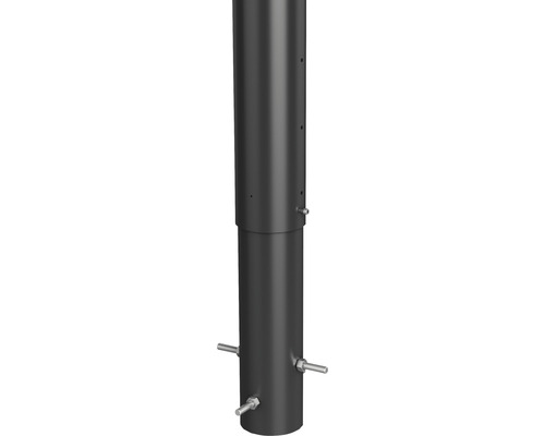 Aluminium-Pfosten Biohort zum Einbetonieren 180 cm Ø 8,5 cm dunkelgrau-metallic Metallrohr mit Befestigungselementen