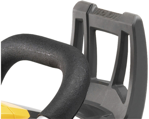 Detailansicht von Griff und Gehäuse einer Vibrationsplatte