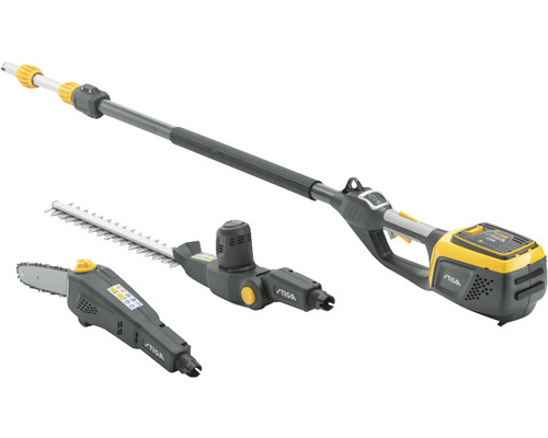 Stiga Akku-Multitool mit Hochentaster, Heckenschere und Verlängerung
